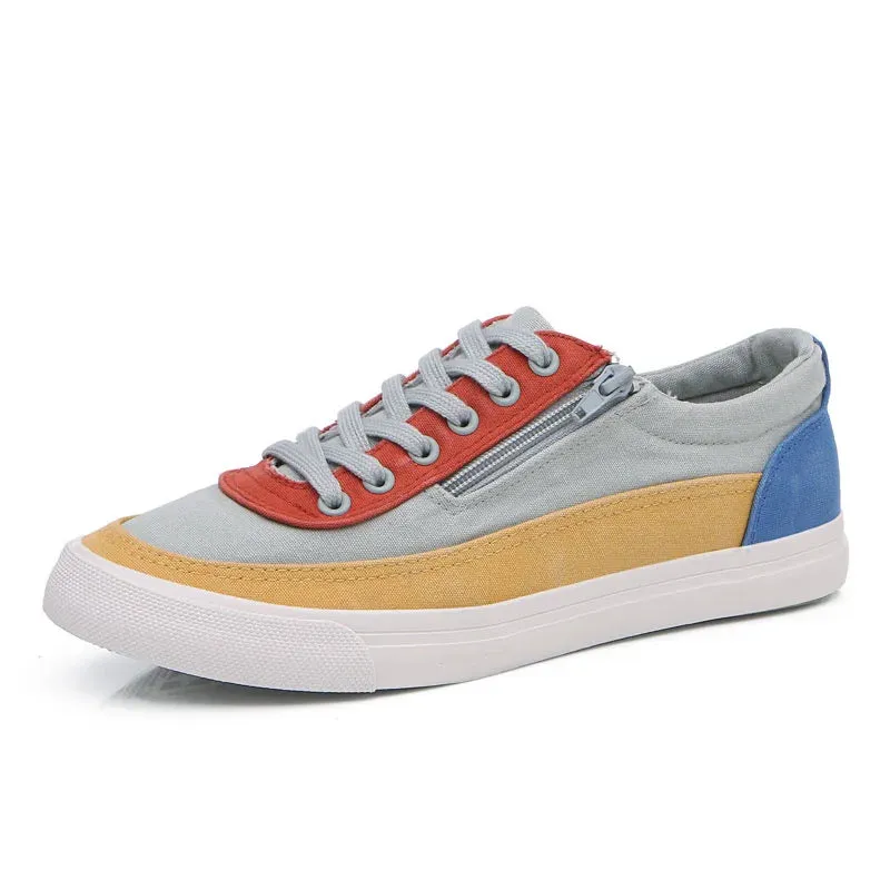 Spring Fashion Color Matching Men's Canvas Shoes