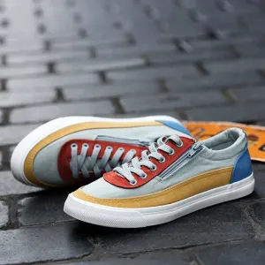 Spring Fashion Color Matching Men's Canvas Shoes