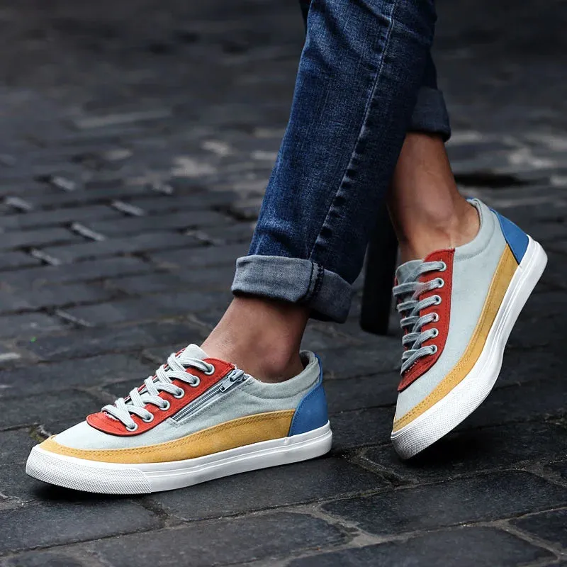 Spring Fashion Color Matching Men's Canvas Shoes