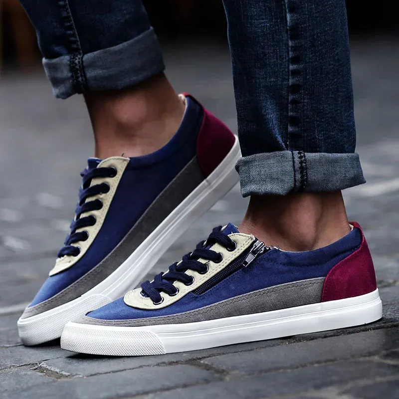 Spring Fashion Color Matching Men's Canvas Shoes
