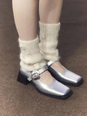 square toe leather shoes