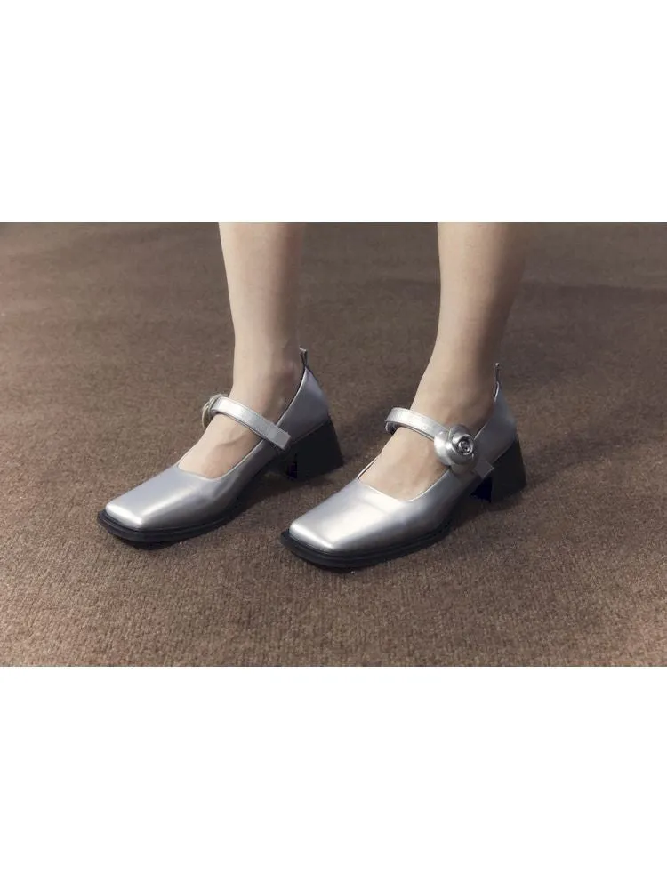 square toe leather shoes