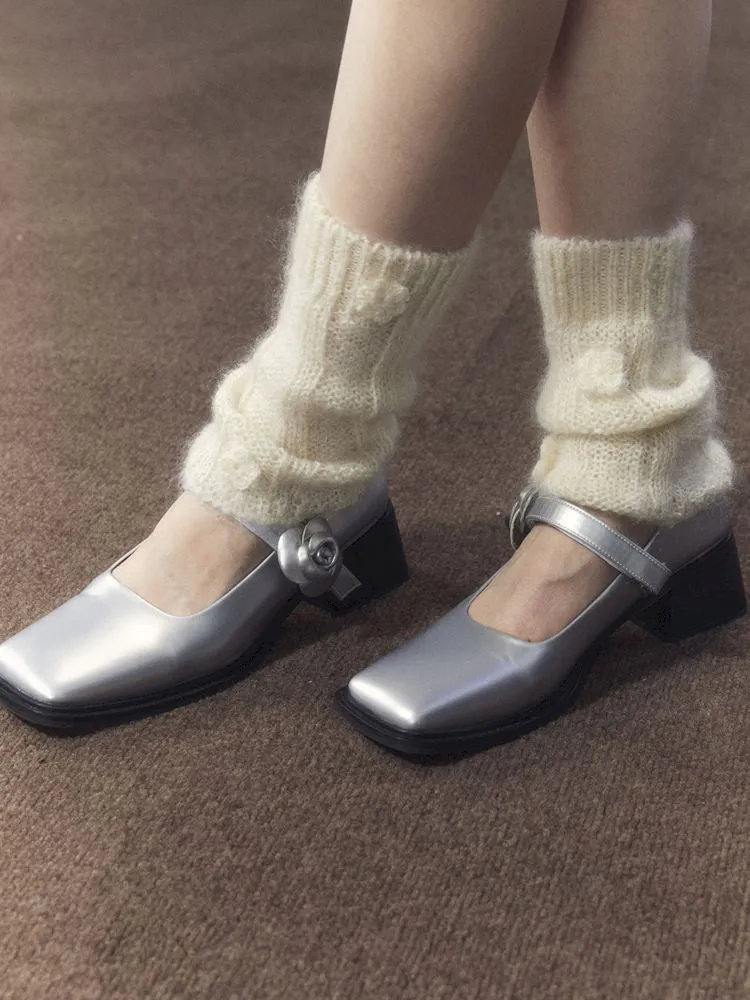 square toe leather shoes