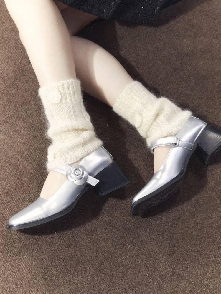 square toe leather shoes