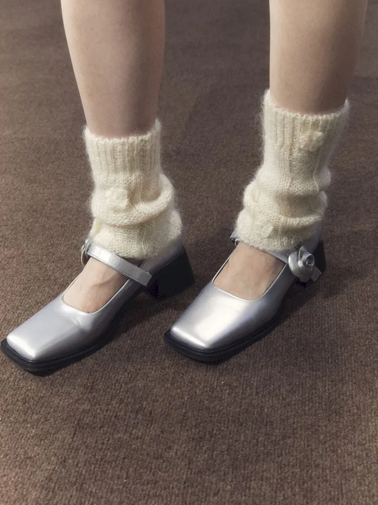 square toe leather shoes