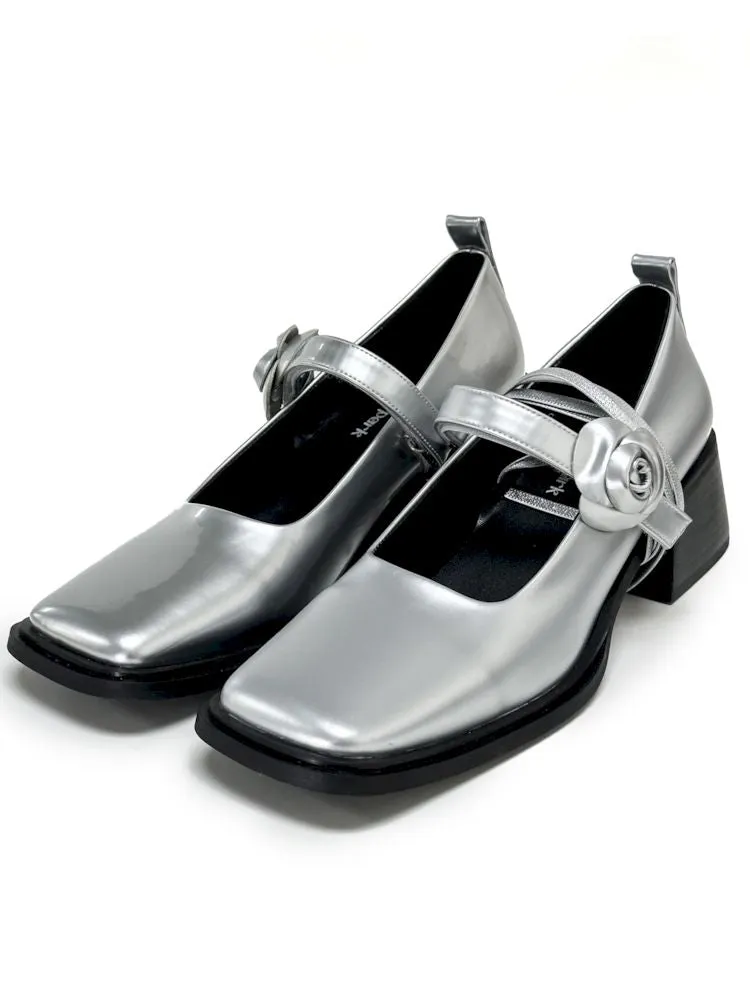 square toe leather shoes