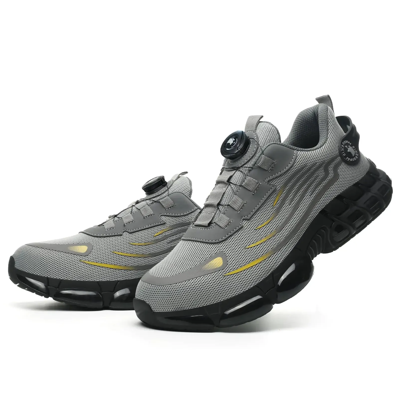 Steel Toe Shoes for Men Women Safety Work Shoes Air Cushion Construction Industrial Shoes Safety Shoes Lightweight Steel Toe Sneakers for Men Grey