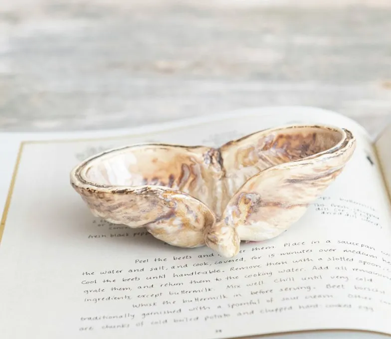 Stoneware Pod Shaped Dish (Each One Will Vary)