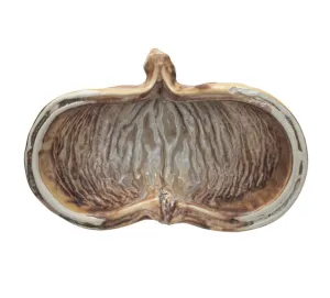 Stoneware Pod Shaped Dish (Each One Will Vary)