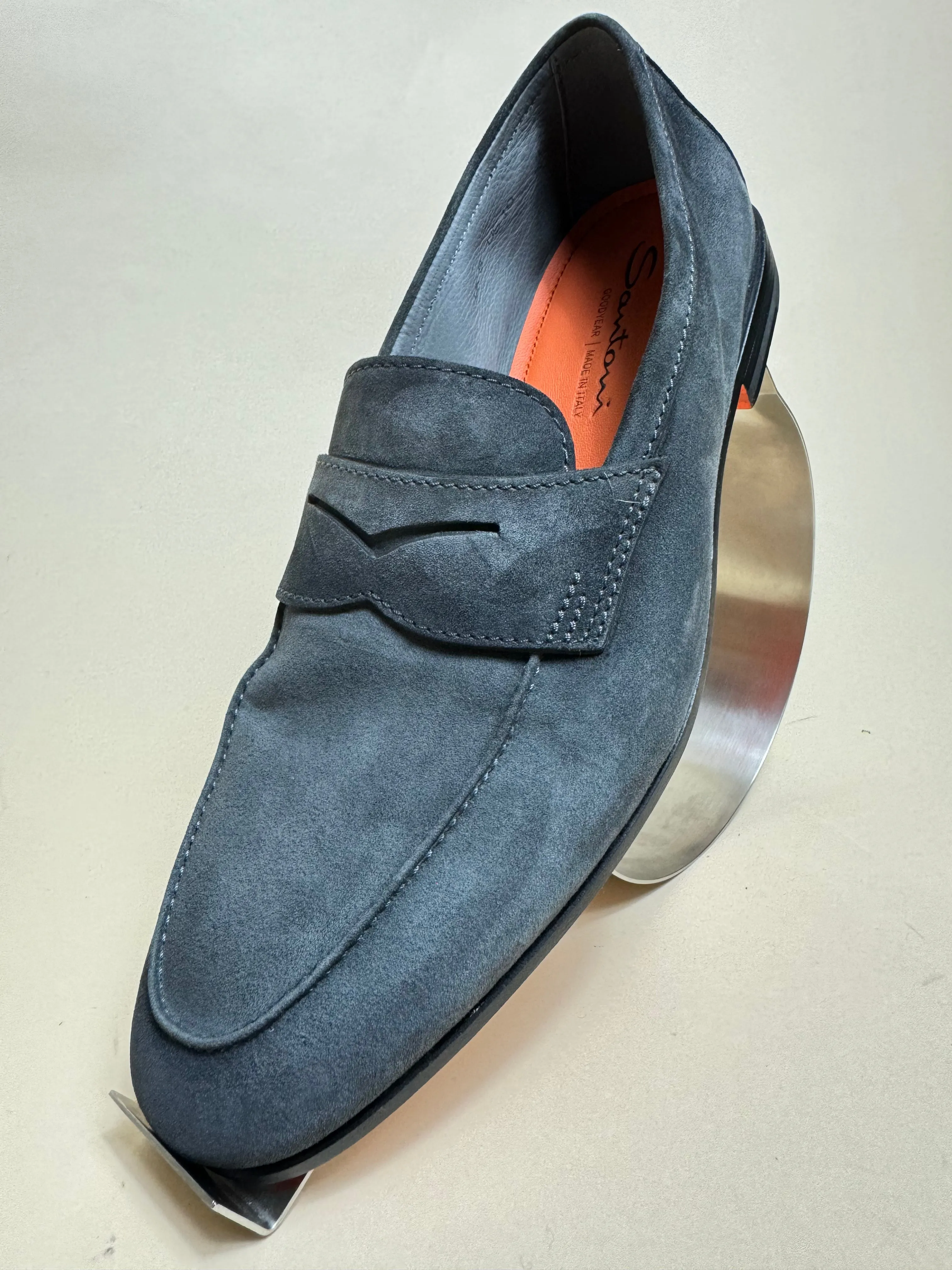Suede Penny Loafer - Grey