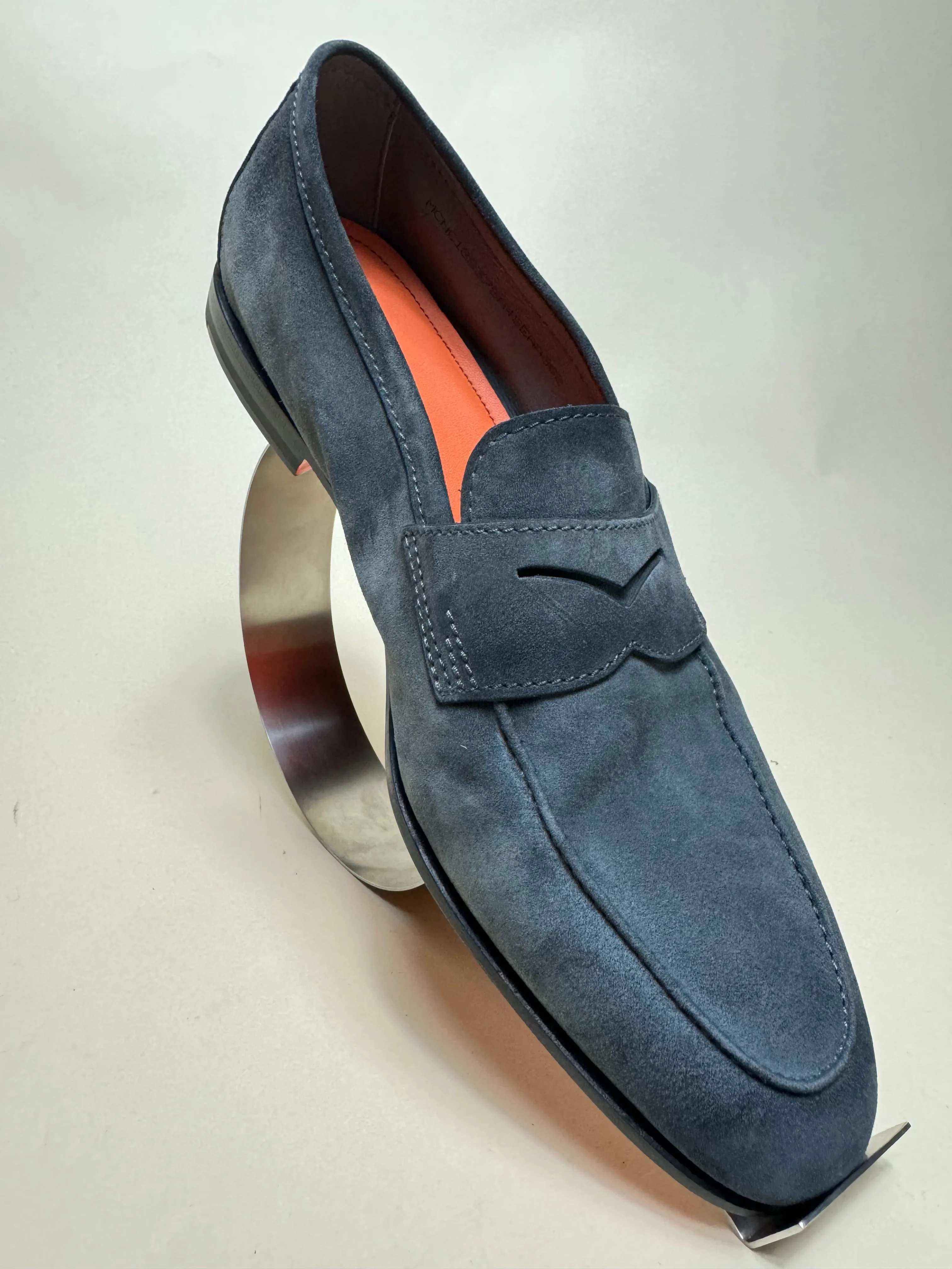 Suede Penny Loafer - Grey