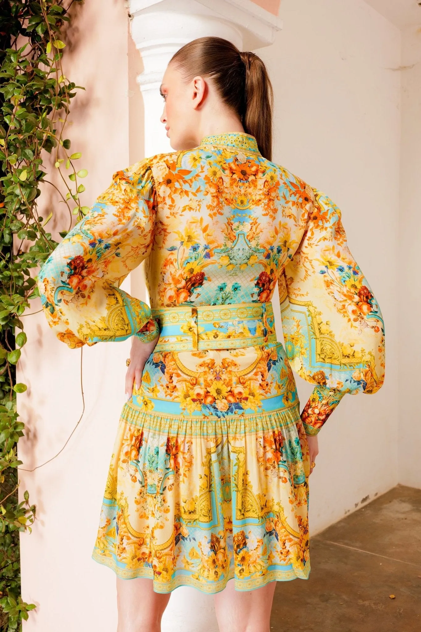 SUMMER GARDEN BUTTON DOWN SHORT DRESS