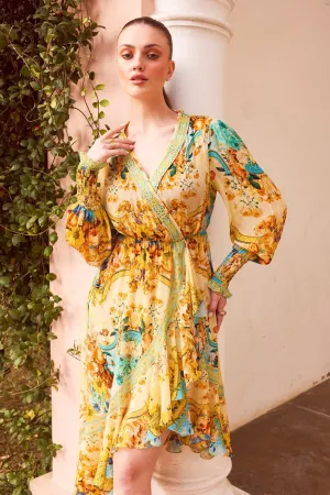 SUMMER GARDEN HI LOW WRAP DRESS