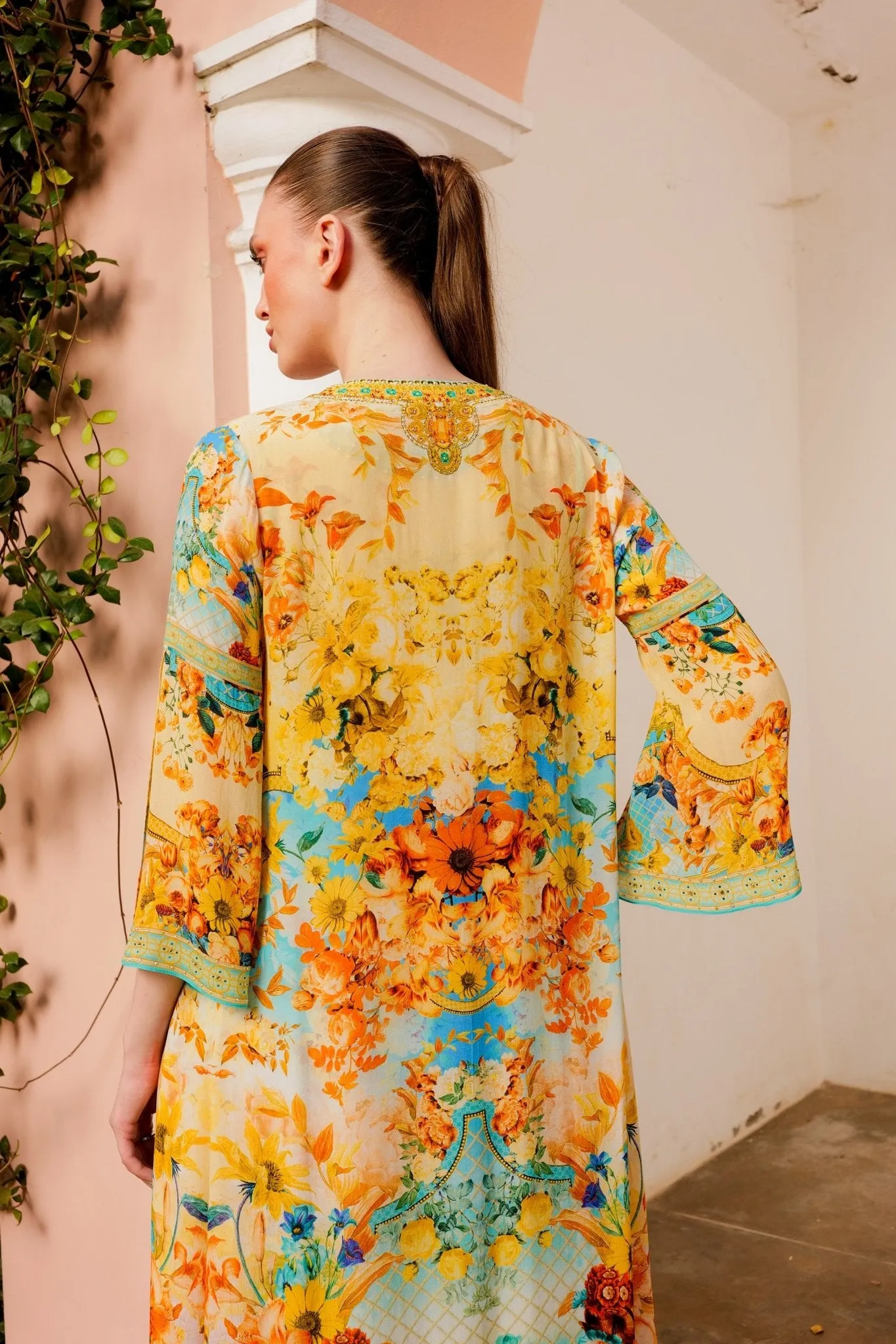 SUMMER GARDEN LONG JACKET W SPLIT SLEEVES