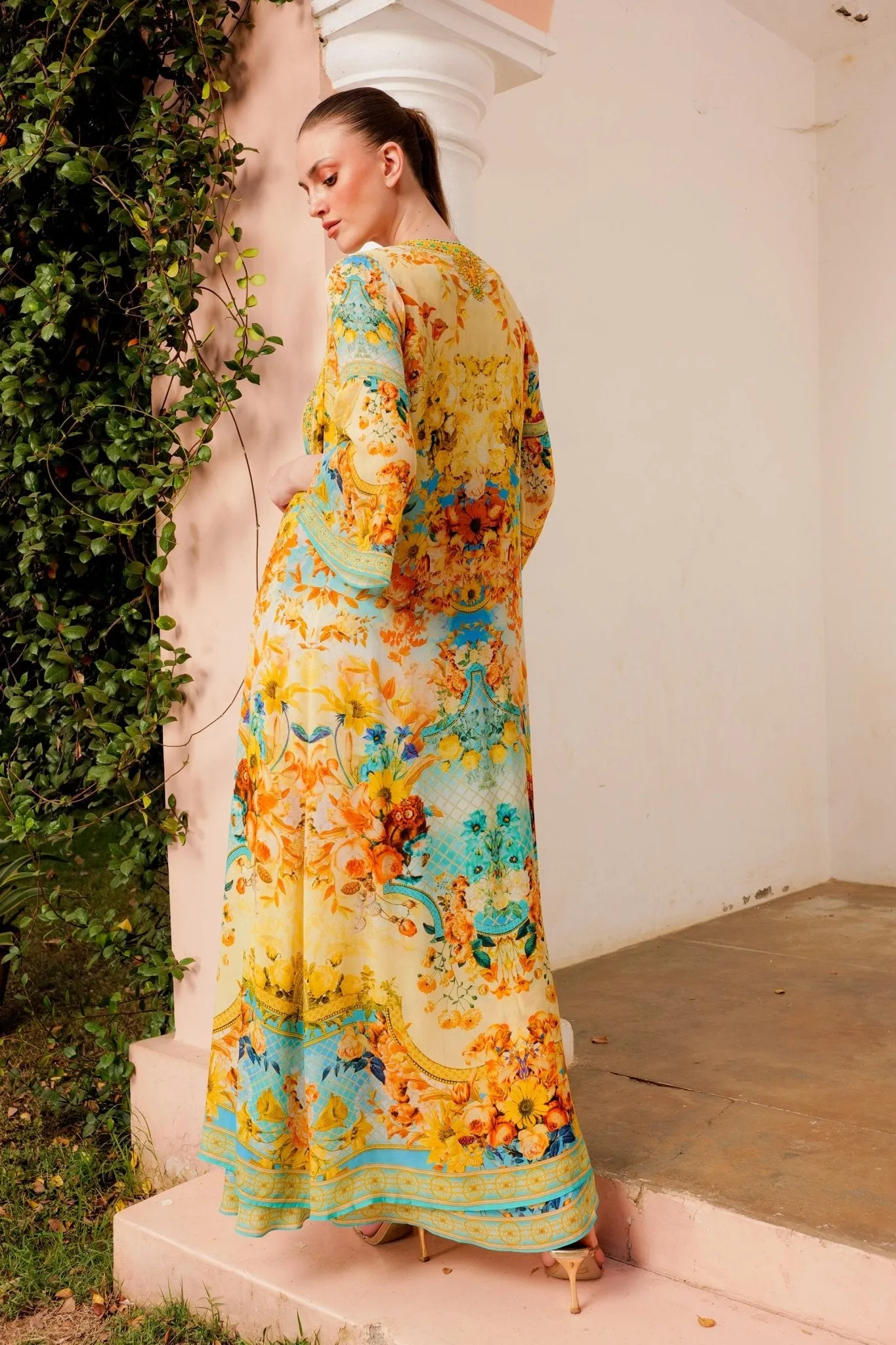 SUMMER GARDEN LONG JACKET W SPLIT SLEEVES