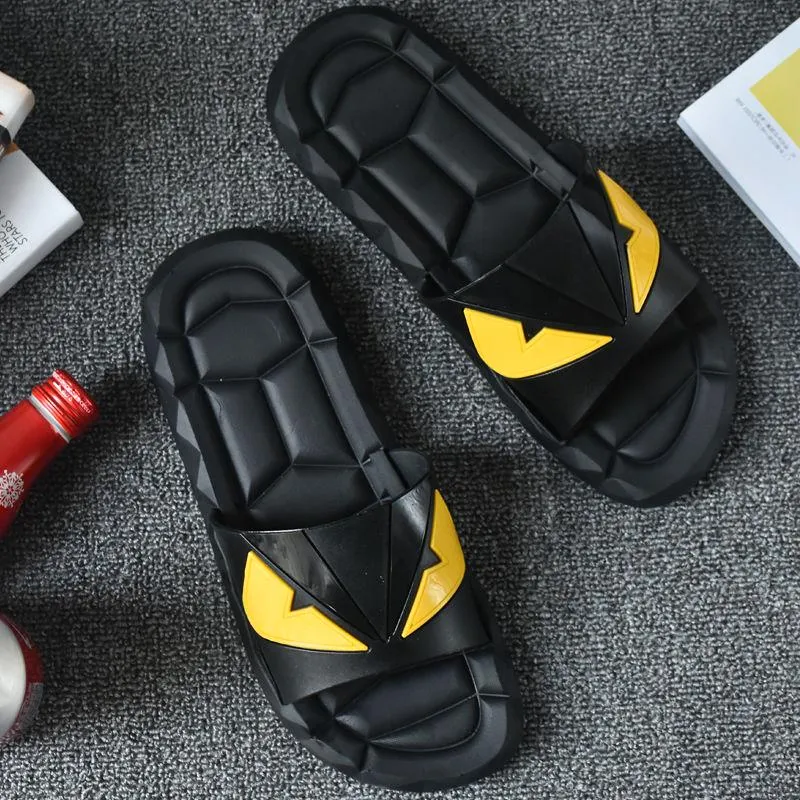 Summer Slippers Male Little Monster Summer Korean Version of The Trend Clip Drag Large Size Non-slip Thick Bottom Home Wear Slippers Men