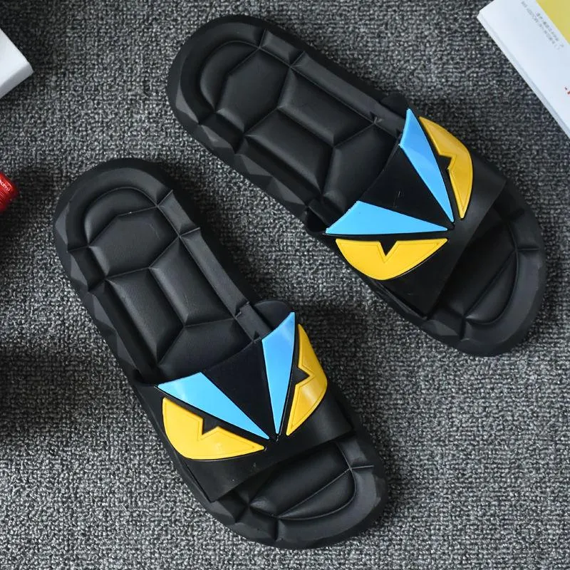 Summer Slippers Male Little Monster Summer Korean Version of The Trend Clip Drag Large Size Non-slip Thick Bottom Home Wear Slippers Men