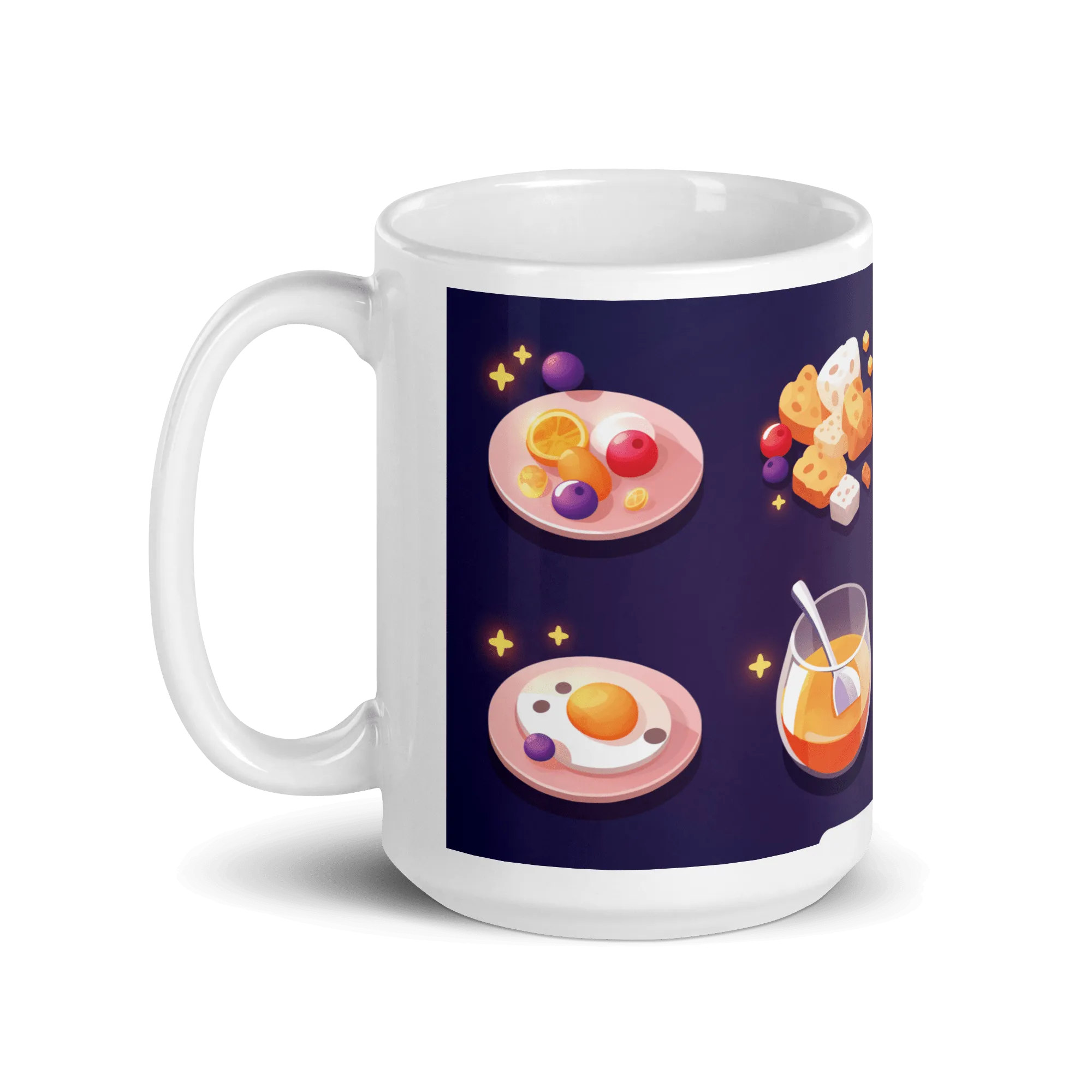 Swipe Up For Breakfast White Glossy Mug