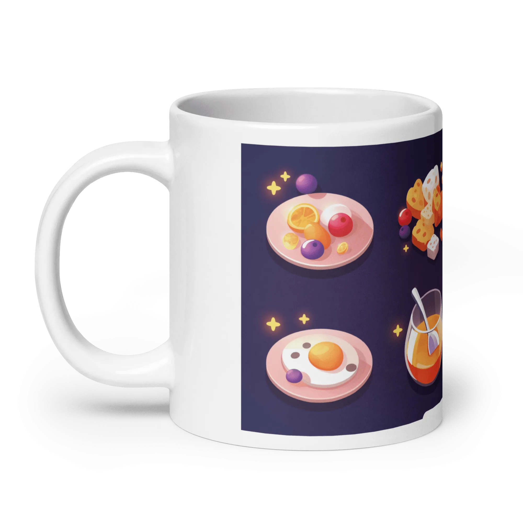 Swipe Up For Breakfast White Glossy Mug