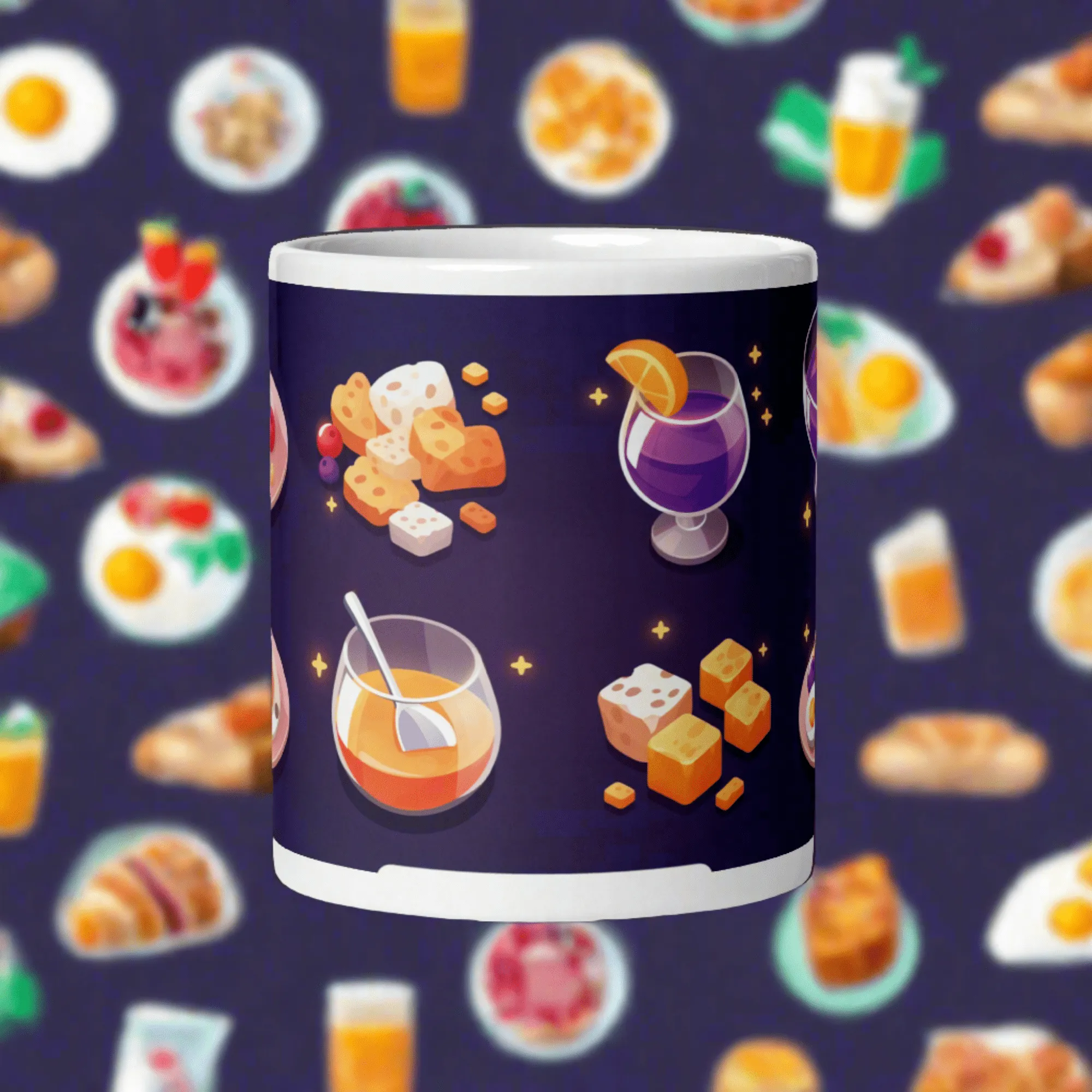 Swipe Up For Breakfast White Glossy Mug