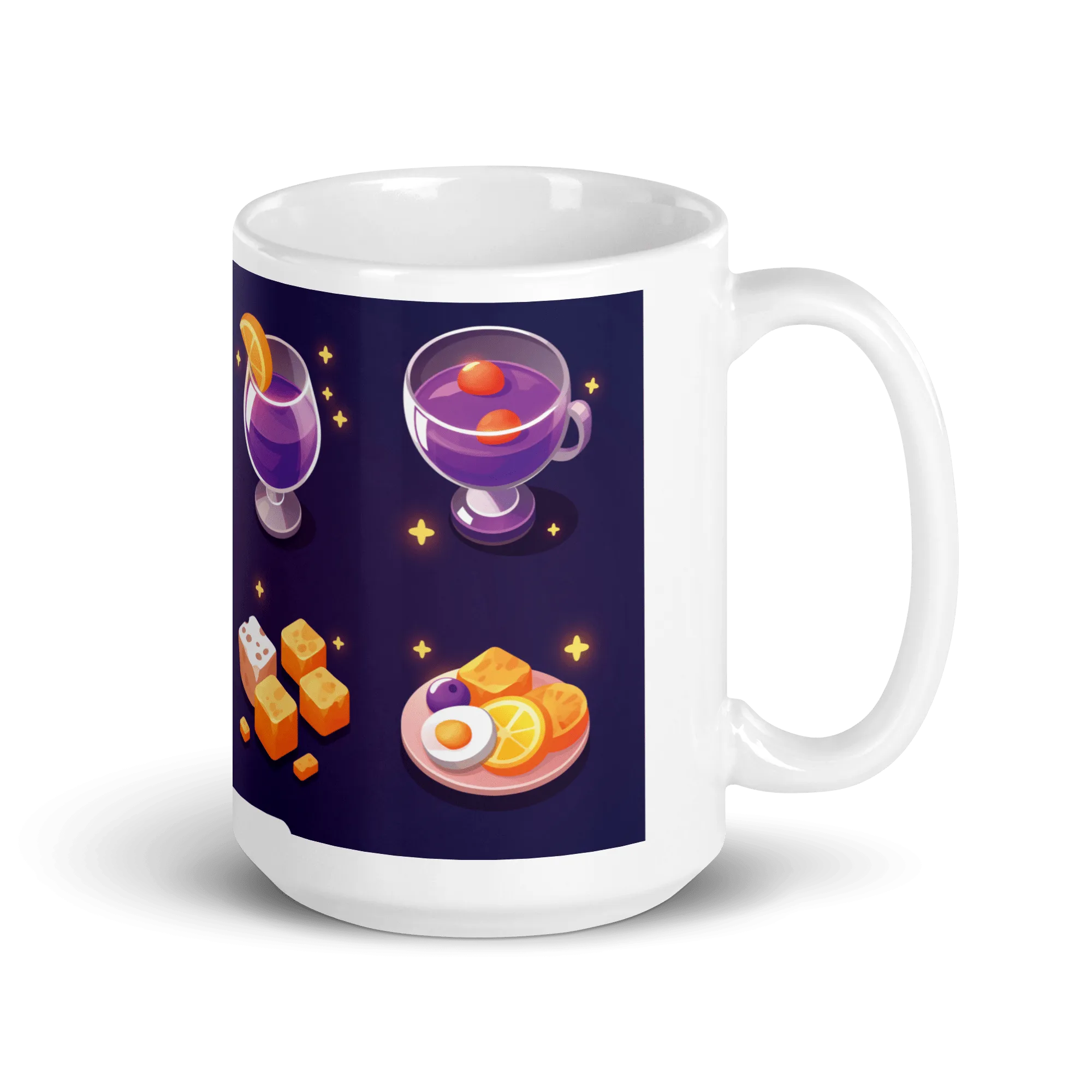 Swipe Up For Breakfast White Glossy Mug