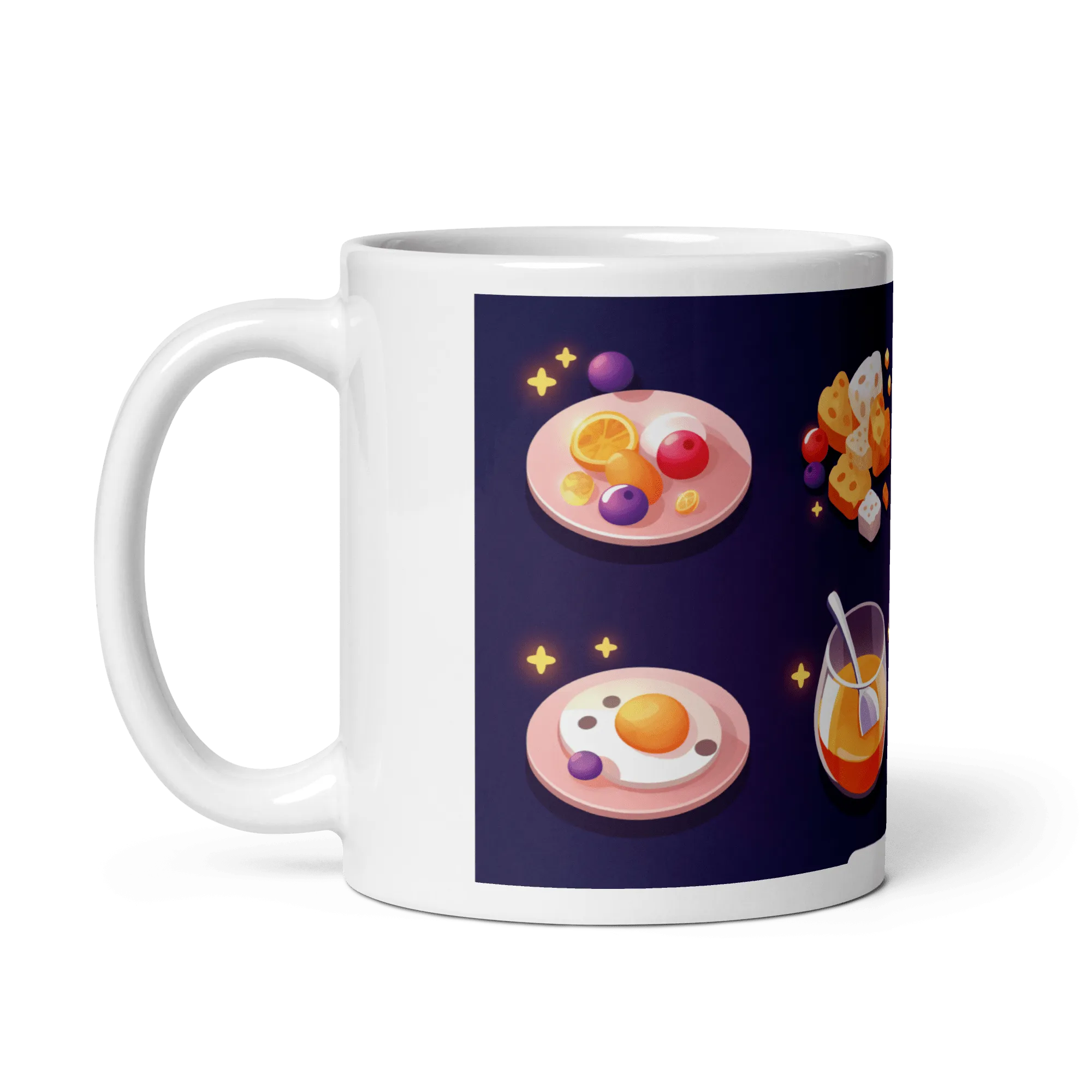 Swipe Up For Breakfast White Glossy Mug