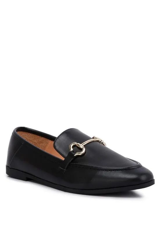 Talula Horsebit Embellished Faux Leather Loafers