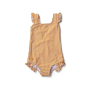 Tanna Swimsuit - Y/D stripe: Mustard/white