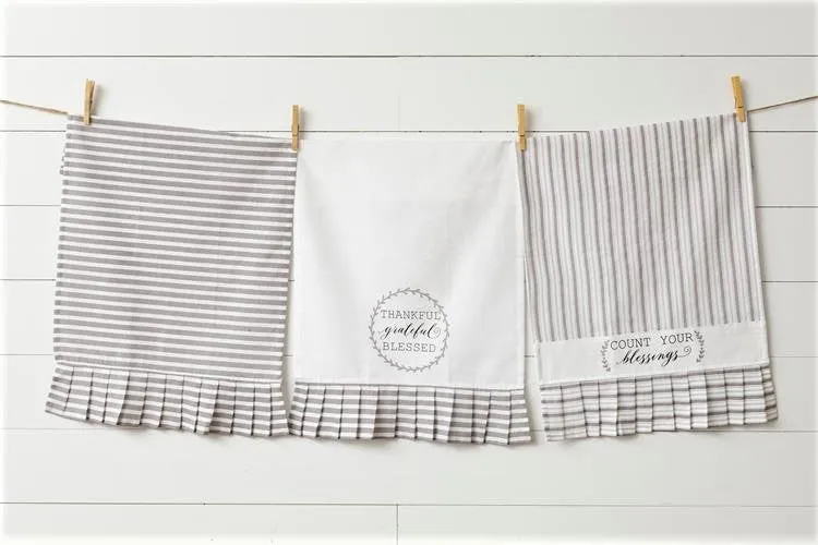 Thankful, Grateful, Blessed Tea Towels