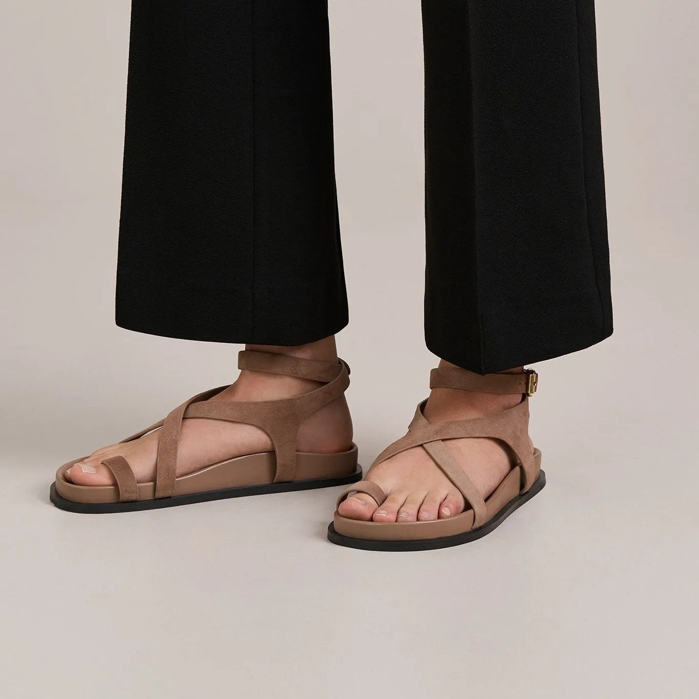 THE JALEN SLIM SANDAL - CARIBOU SUEDE