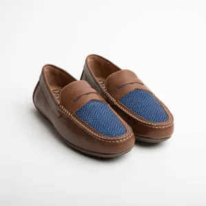 The Navy Herringbone Loafer