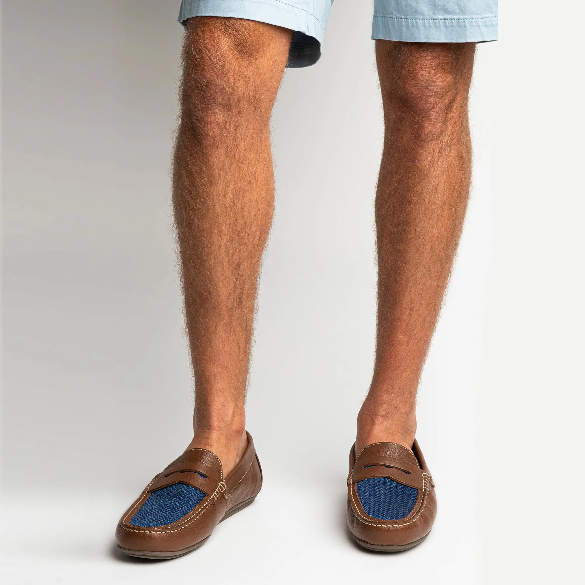 The Navy Herringbone Loafer
