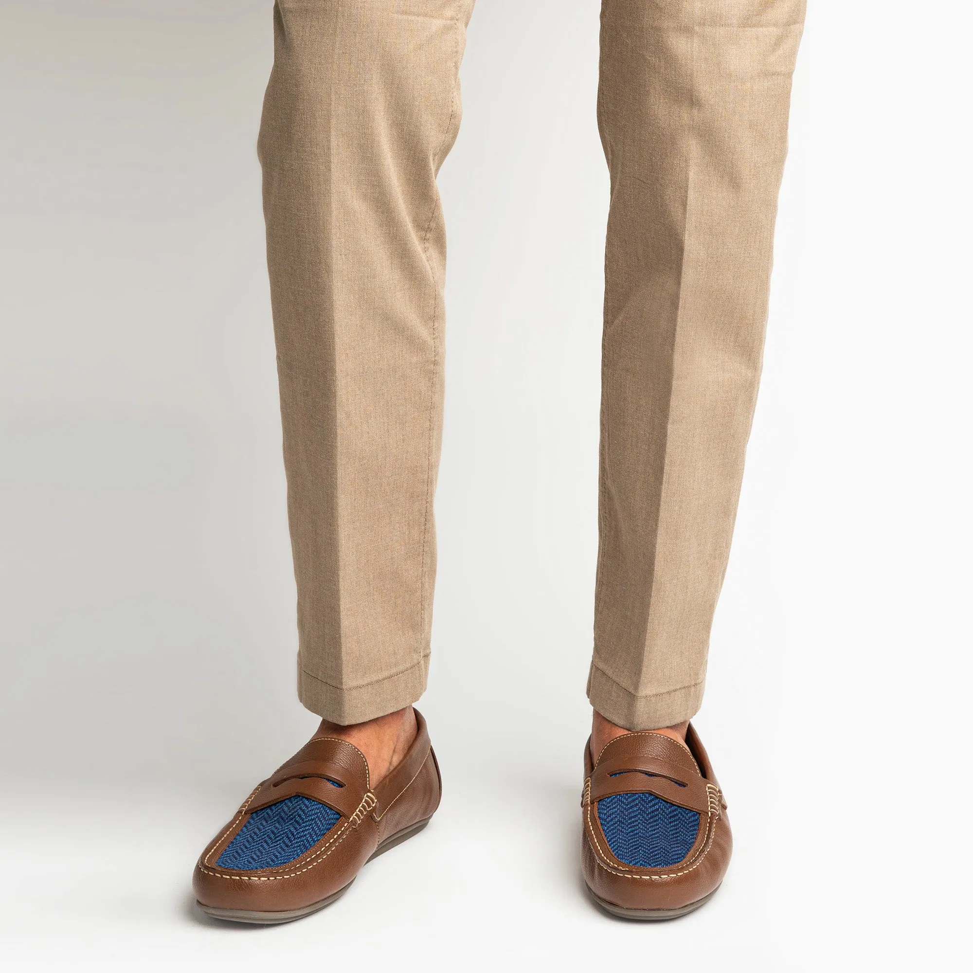 The Navy Herringbone Loafer