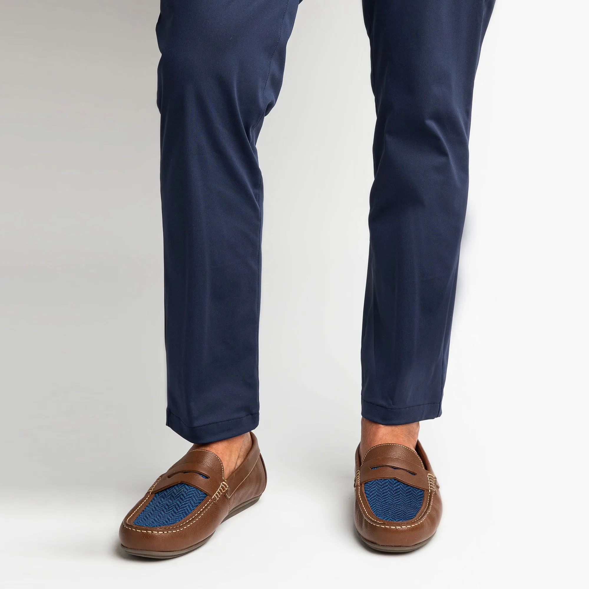 The Navy Herringbone Loafer