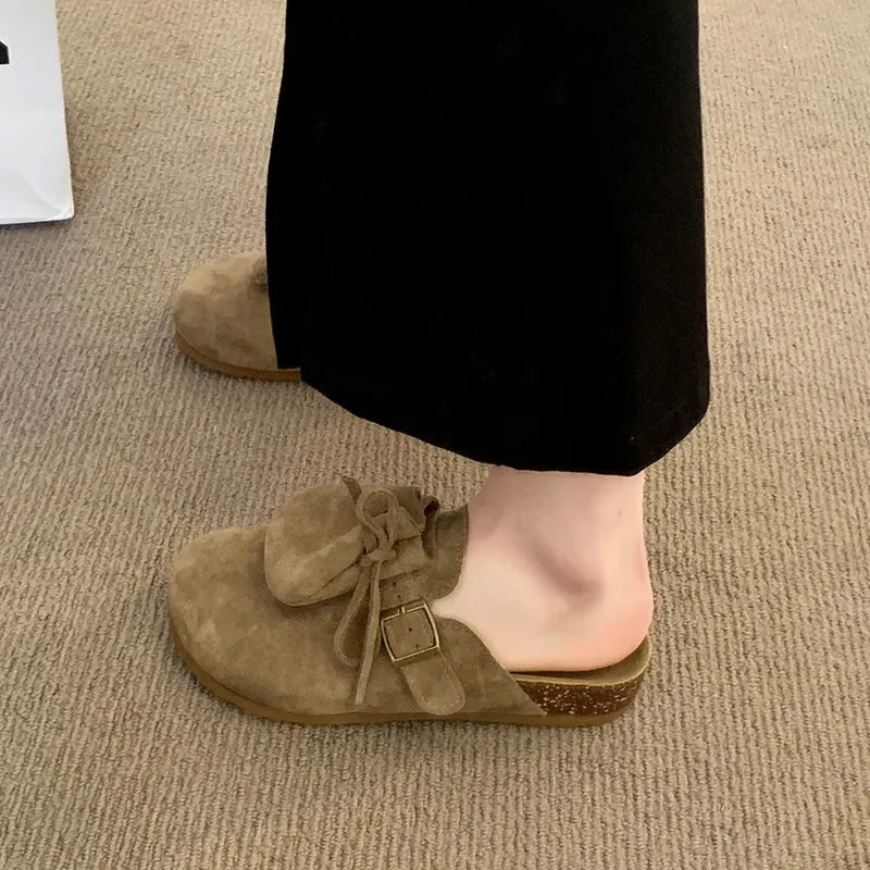 Thick Sole Mules – Women's Retro Slip-On Shoes