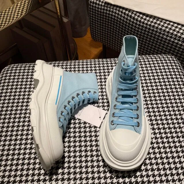 thick-soled high-top canvas shoes men and women s