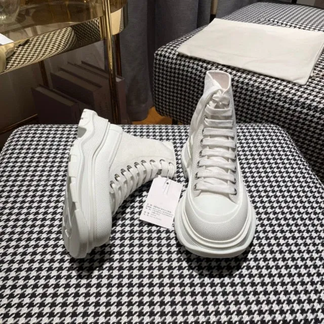 thick-soled high-top canvas shoes men and women s
