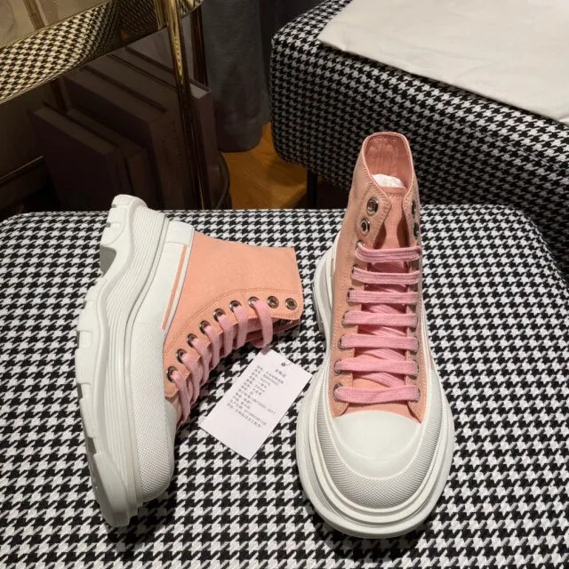 thick-soled high-top canvas shoes men and women s