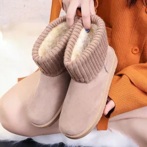 Thick Women's Boots Winter Plush Women's Shoes Anti-skiing Boots Warm Cotton Shoes Plus Velvet