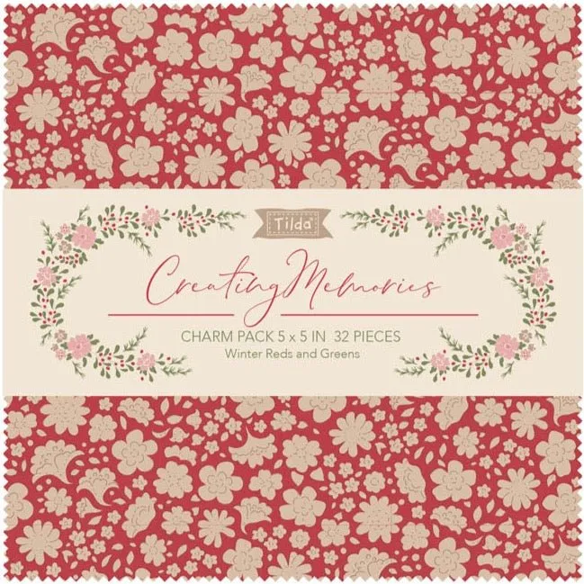 Tilda Creating Memories Fabric | 5'' Charm Pack | Winter (32)