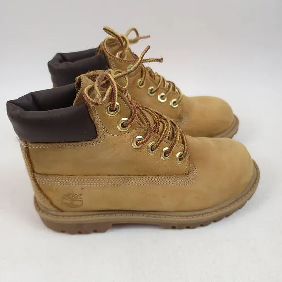 Timberland suede leather 6 inch Boots camel tan Boy Size 11.5M shoes