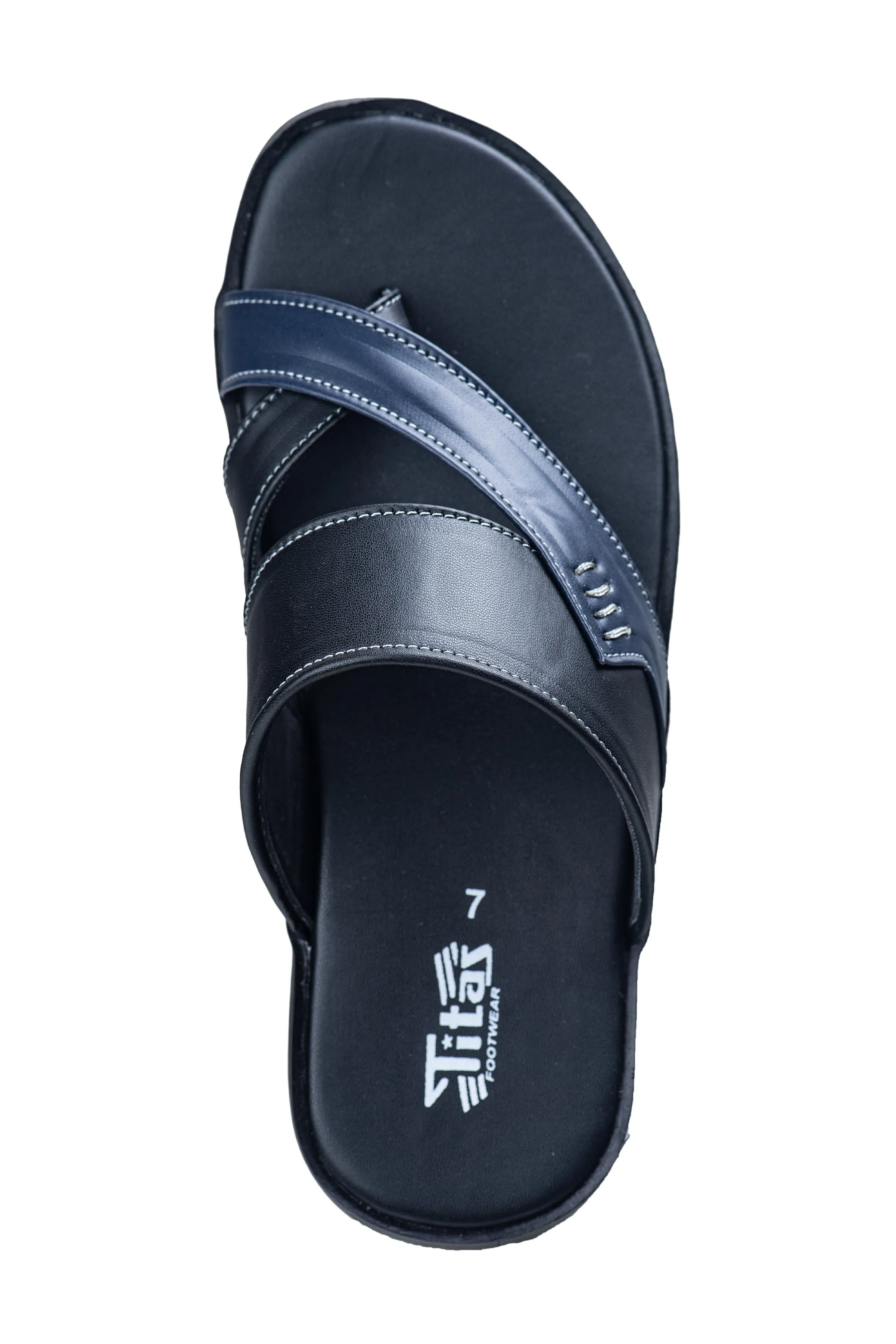 Titas Gents Black / Blue Chappal
