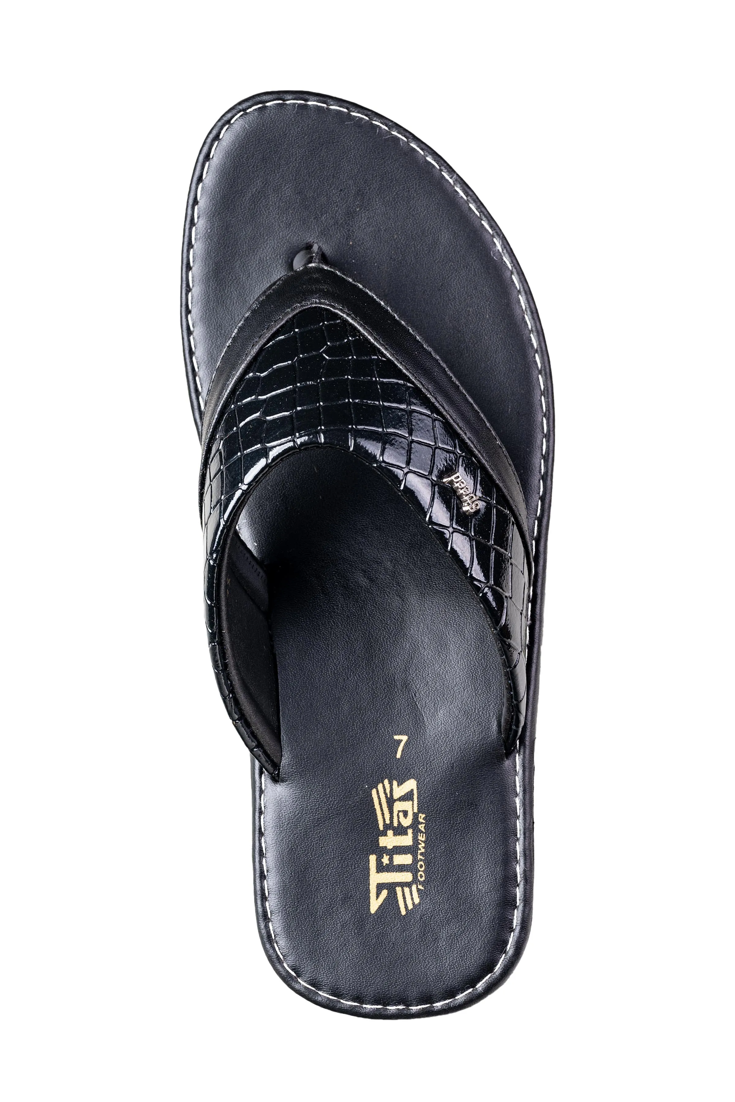 Titas Gents  Black Chappal