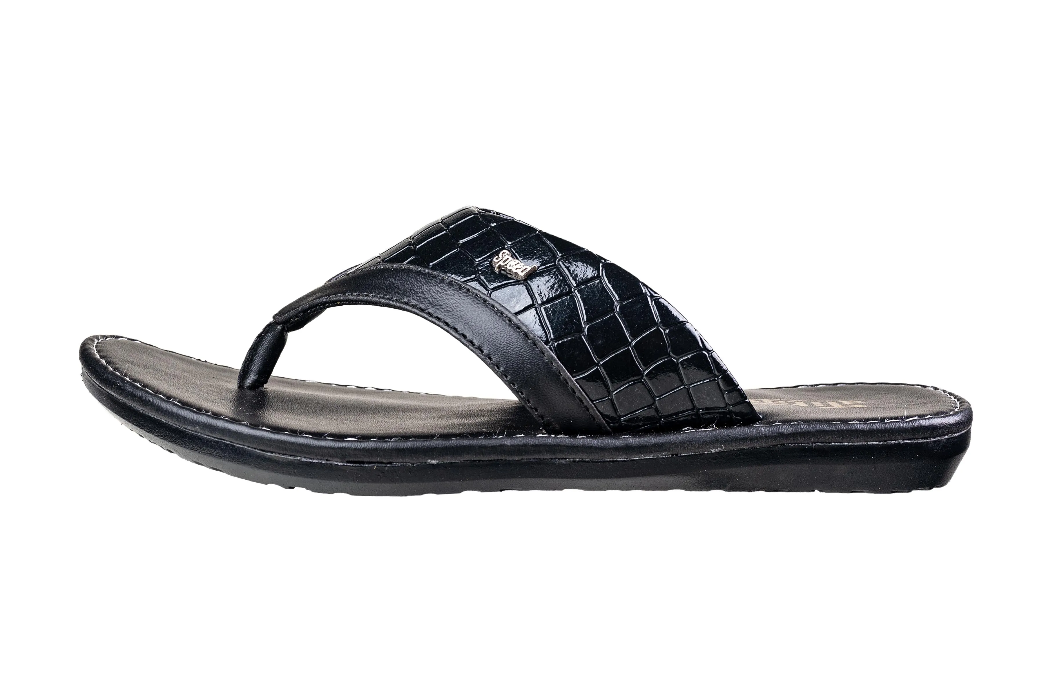 Titas Gents  Black Chappal