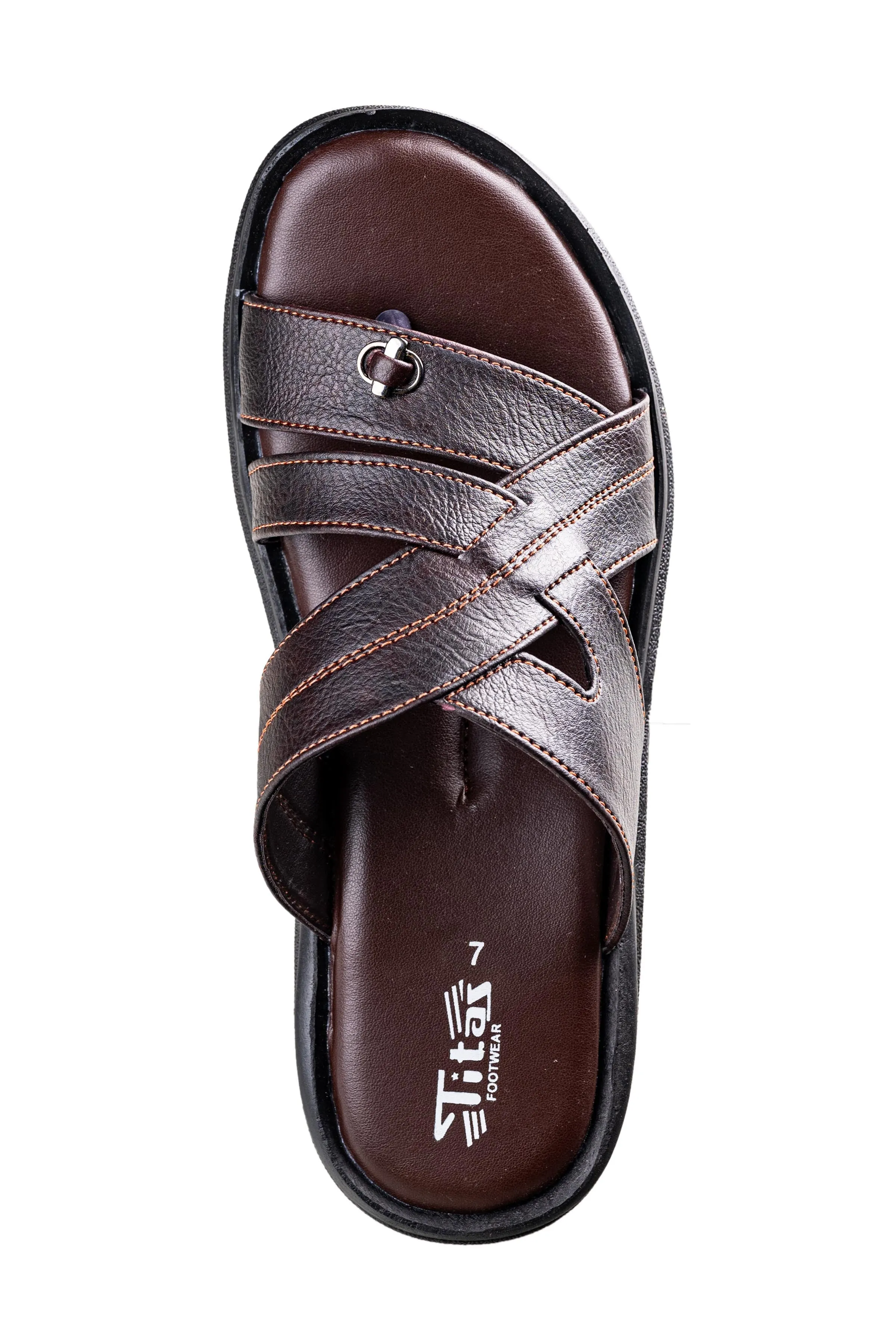 Titas Gents Brown Chappal