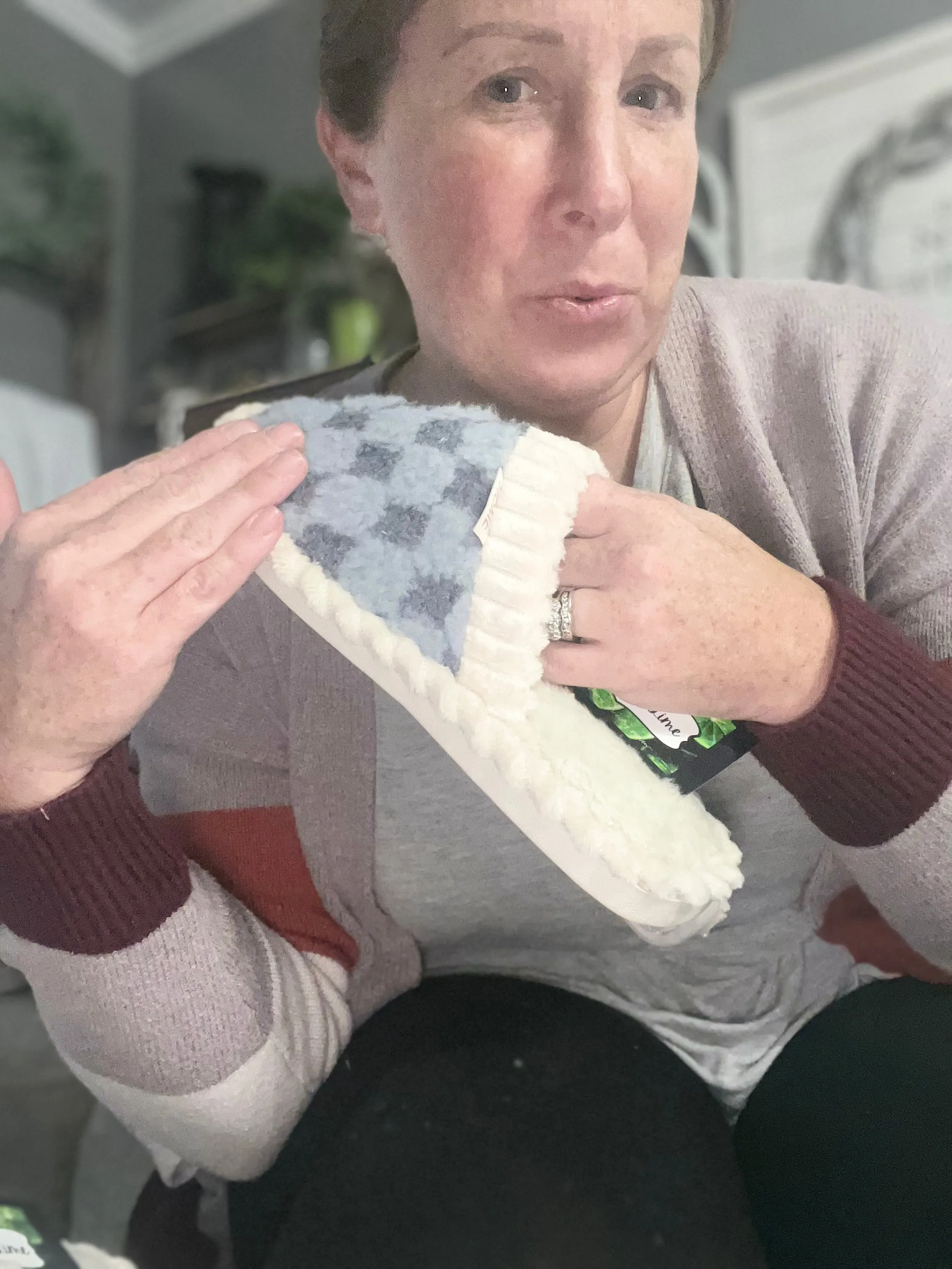 Tone On Tone Checkerboard Slippers