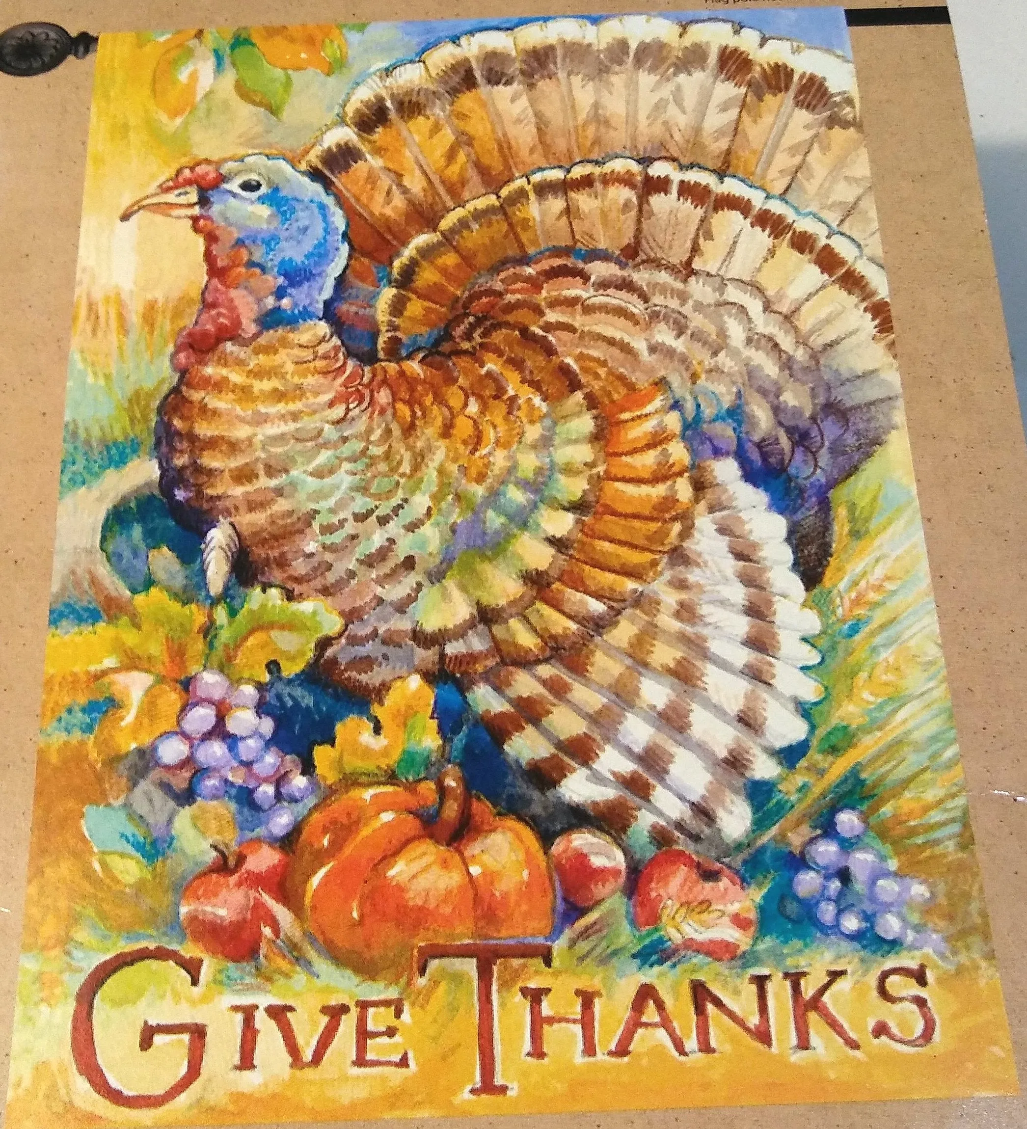 TURKEY GIVE THANKS FLAG