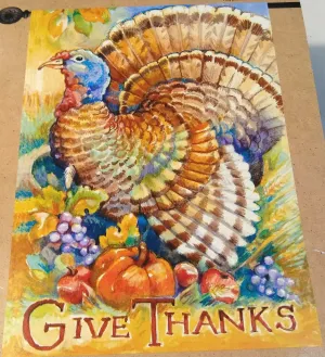 TURKEY GIVE THANKS FLAG