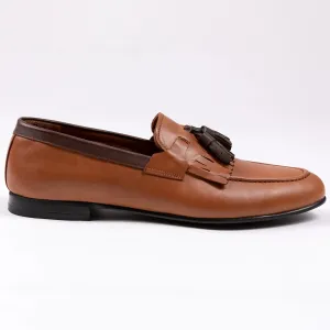 Two-toned Kiltie Loafers Caramel