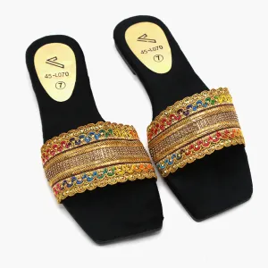 Valuable Open-Toe Slipper - Black